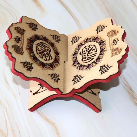 مقرأة خشبية منقوشة- حجم صغير جدا