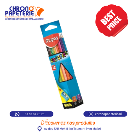 CRAYON COULEUR MAPED  12 COULEUR