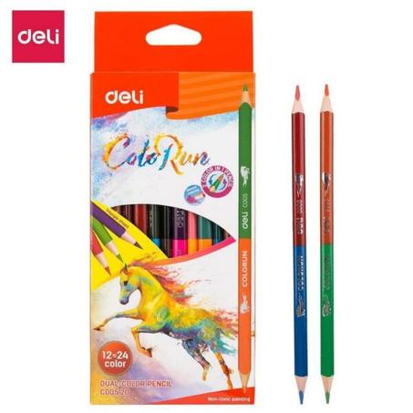 24 CRAYONS DUAL COULEUR 12 PIECES