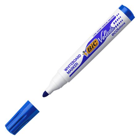 BIC VELLEDA 1701 ECOLUTIONS MARQUEUR POUR TABLEAU BLANC EFFAÇABLES A SEC A POINTE CONIQUE MOYENNE - BLEU REF 170103