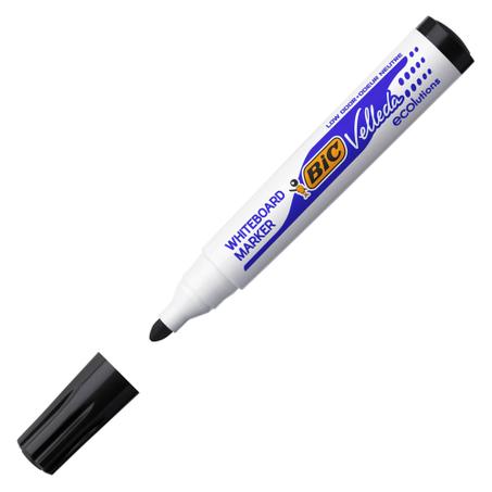 BIC VELLEDA 1701 ECOLUTIONS MARQUEUR POUR TABLEAU BLANC EFFAÇABLES A SEC A POINTE CONIQUE MOYENNE - NOIR REF 170104