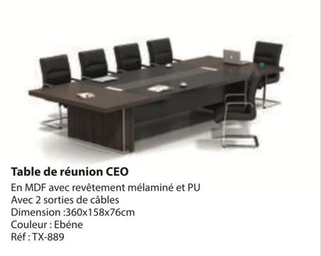 TABLE DE RÉUNION CEO EN MDF AVEC REVÊTEMENT MÉLAMINÉ ET PU (TX-889)
