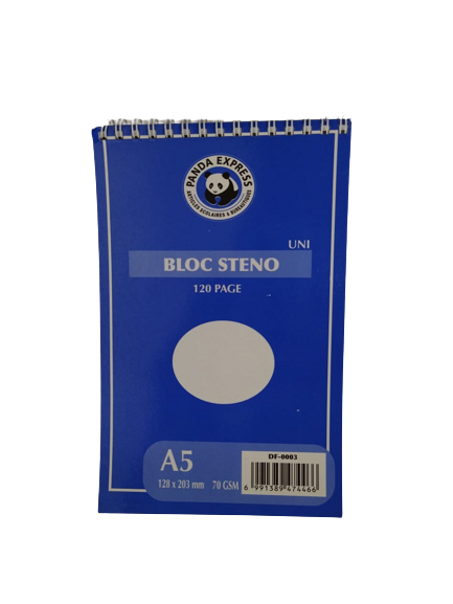 Bloc Note A5 Spirale Uni PANDA EXPRESS