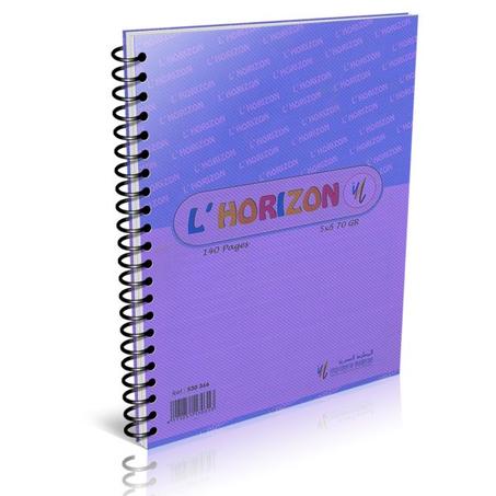 CAHIER SPIRALE 140P PETITS CARREAUX 70G GRAND FORMAT A4 L'HORIZON