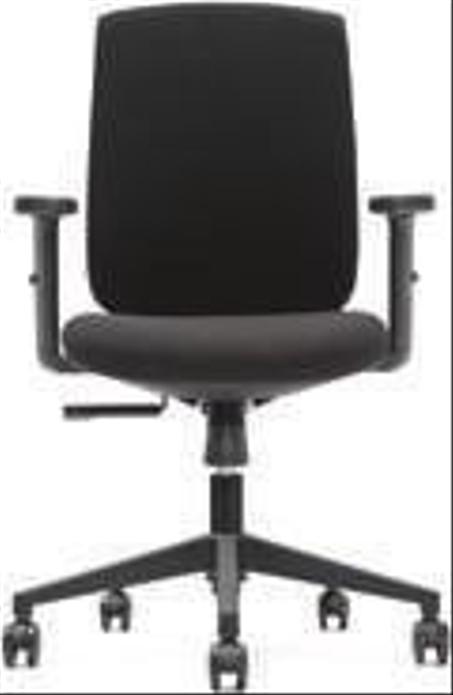 CHAISE OPERATEUR HONEST EN POLYPRO NOIR ET PU RÉGLABLE EN HAUTEUR AVEC ACCOUDOIRS ET ROULETTES