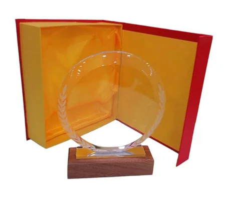 Trophée Rond en Verre et Bois REF: TR13