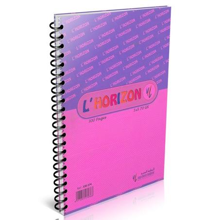 CAHIER SPIRALE 300P PETITS CARREAUX 70G GRAND FORMAT A4 L'HORIZON