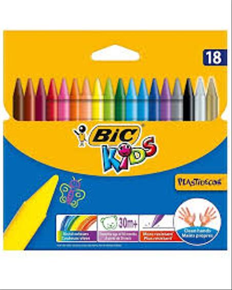 Boîte de 18 crayons de Cire Plastidecor BIC
