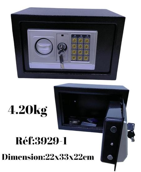 Coffre Fort en Métal 22x33x22cm