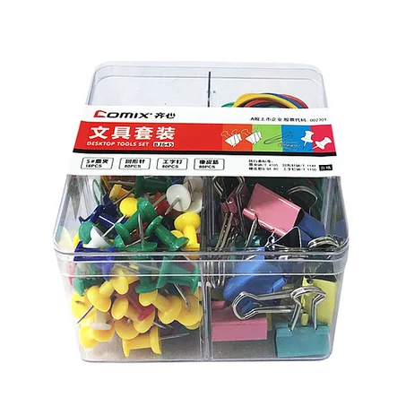Ensemble De Trombones + Elastiques + Pince Clips + Punaises COMIX