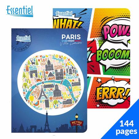 Cahier 144 p – 72 f  60g petit format Essentiel