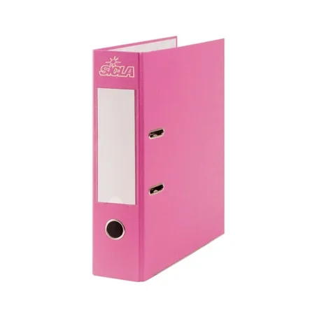 Classeur À Levier Simili Rayé Sans Perforateur Sicla Couleur Rose 8 CM 320*280
