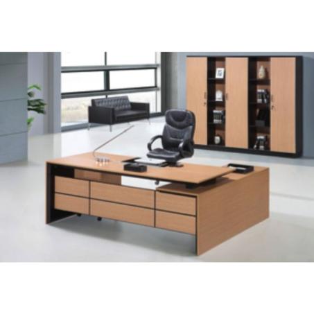 BUREAU DIRECTION STAFF 220 CM AVEC RETOUR + CAISSON