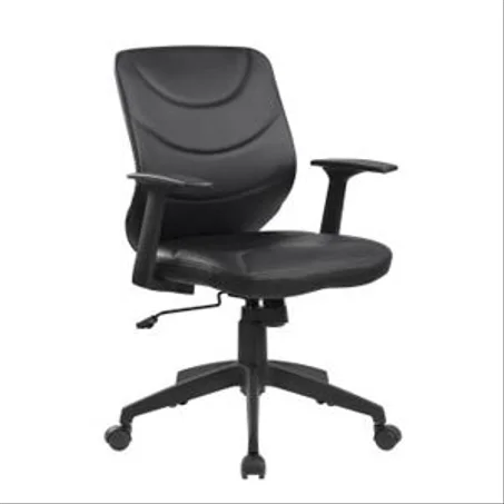 FAUTEUIL OPÉRATEUR À ROULETTES FLEX EN CUIR SYNTHÉTIQUE NOIR AVEC ACCOUDOIRS