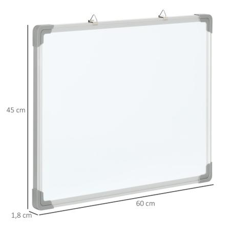 Tableau blanc magnétique cadre aluminium 60 x 45 cm
