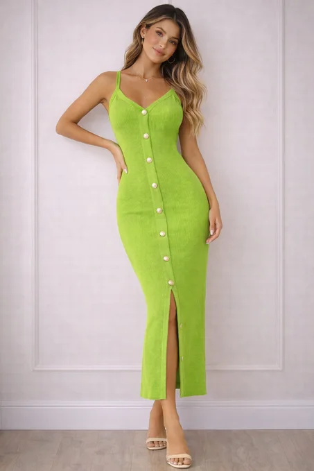 Robe bodycon à boutons