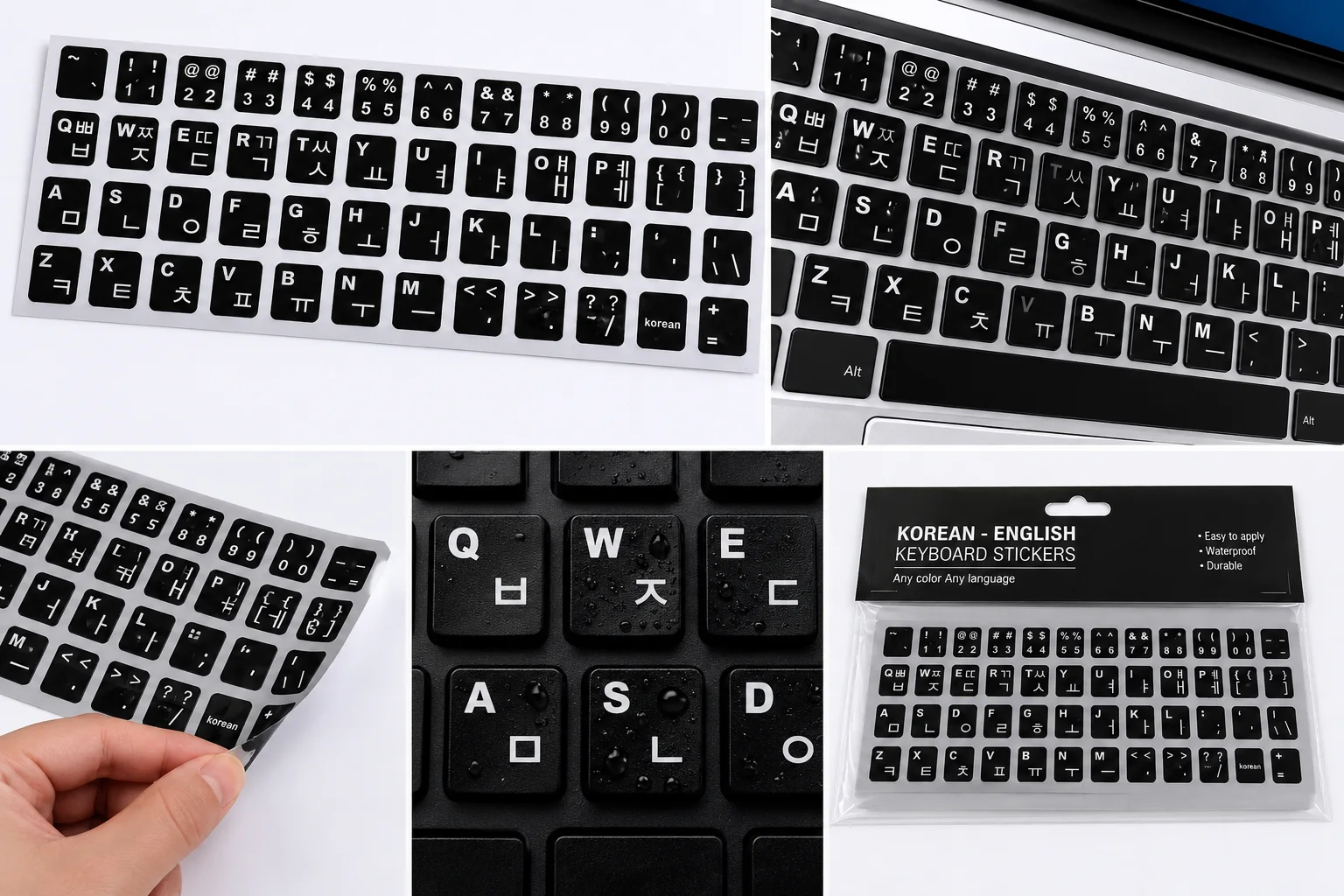 Korean-English Keyboard Stickers for Laptop & Desktop | Durable, Waterproof & Easy to Apply