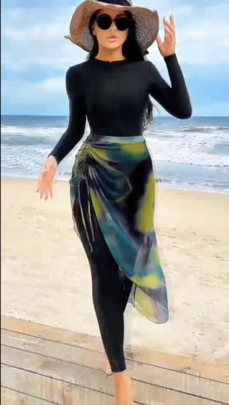 🌊🔥 بوركيني ستايليش و جريء – ستايل على البحر بلا تنازلات