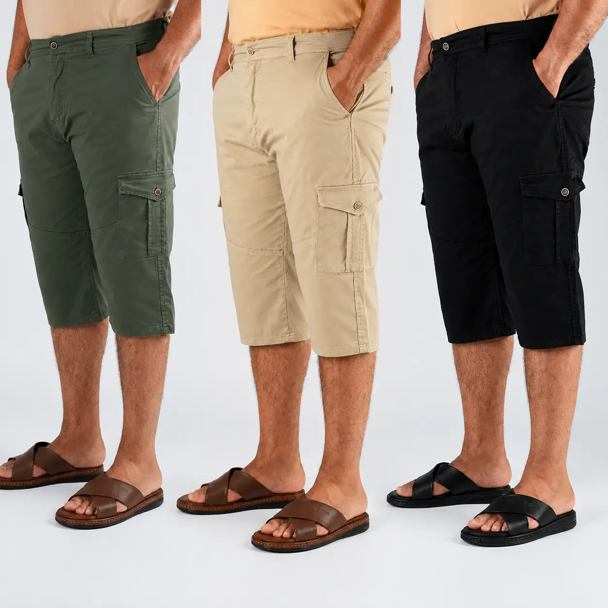 Pack 3 Pantacourts en toile Premium