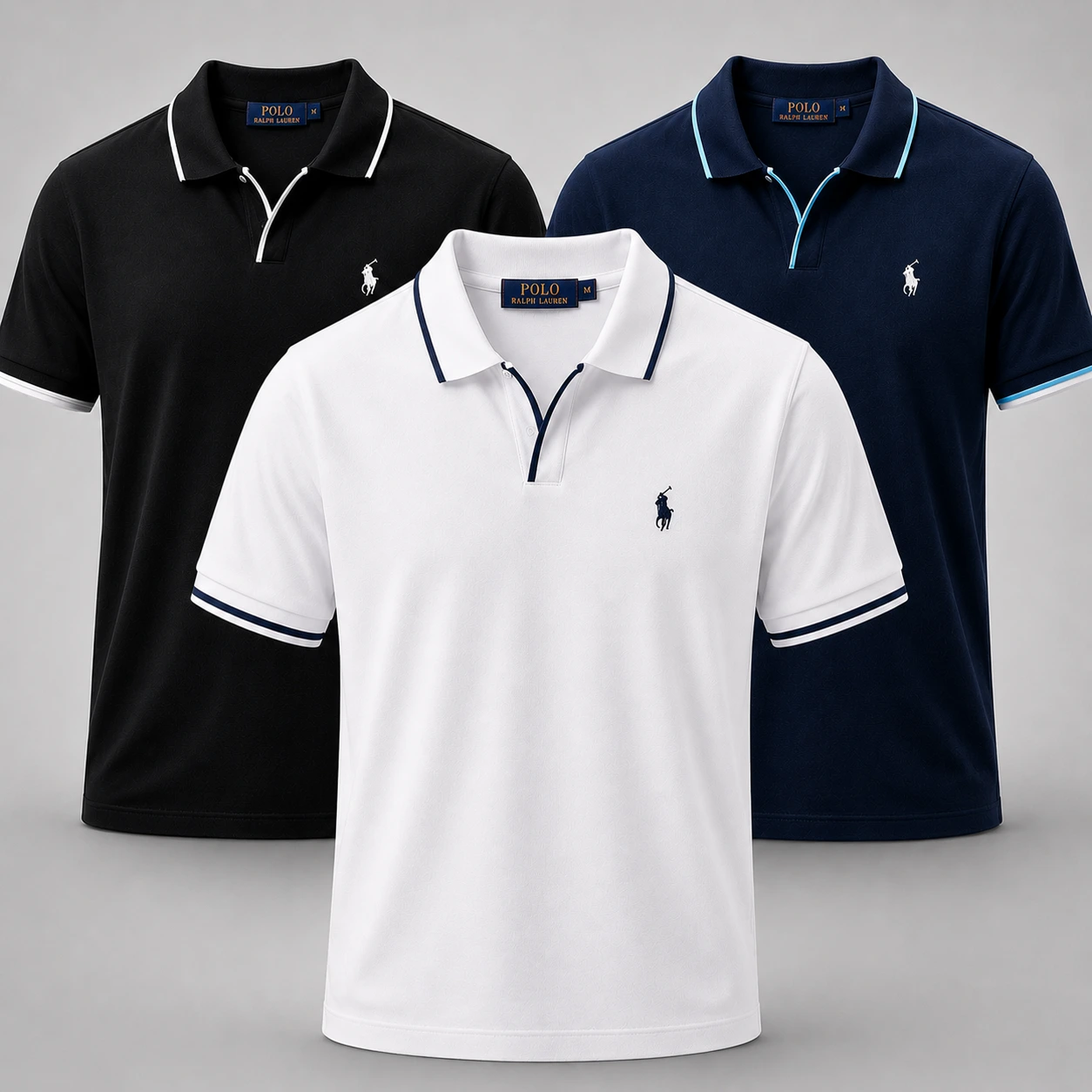 Pack 3 Polos Premium – 100% Coton