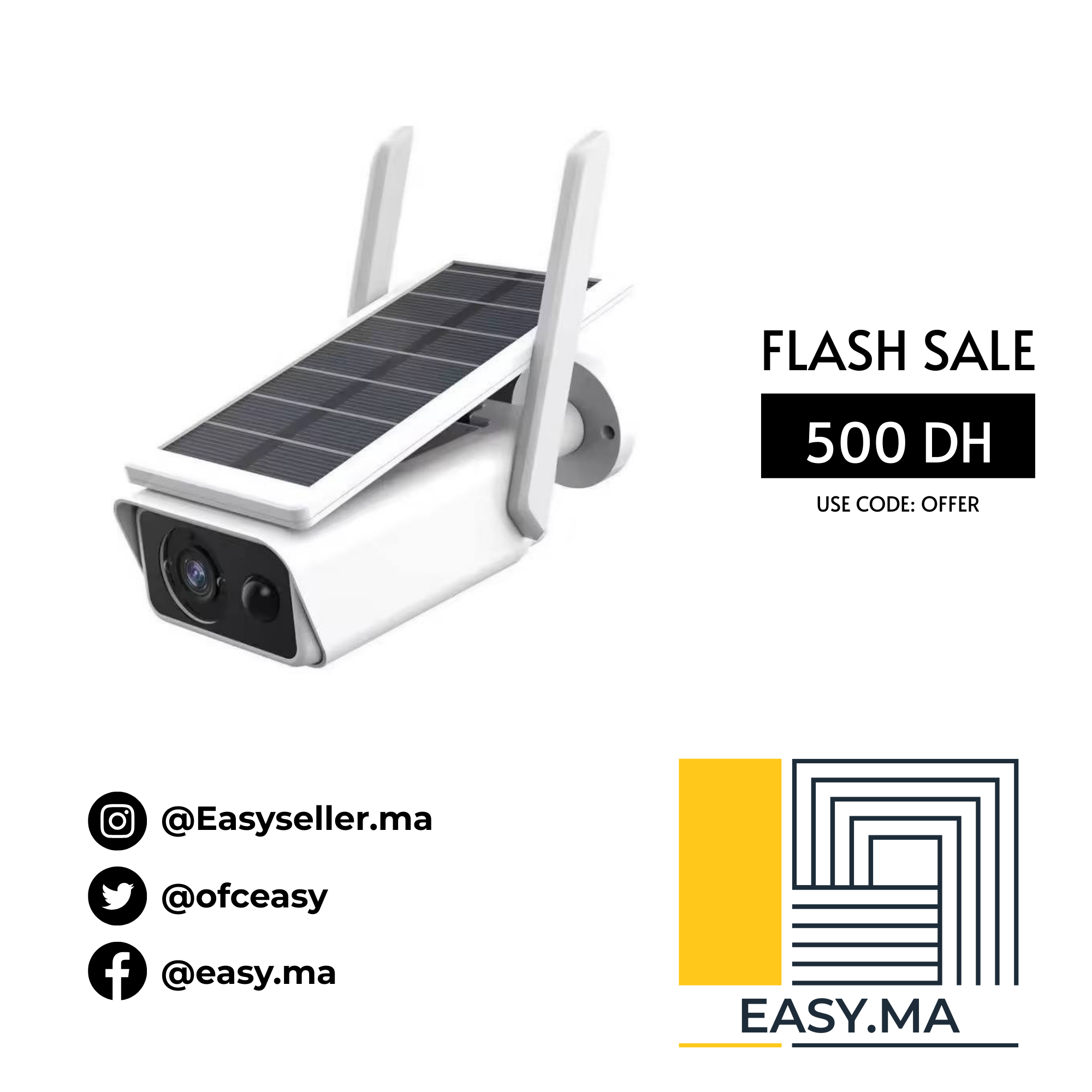 Caméra solaire PIR étanche