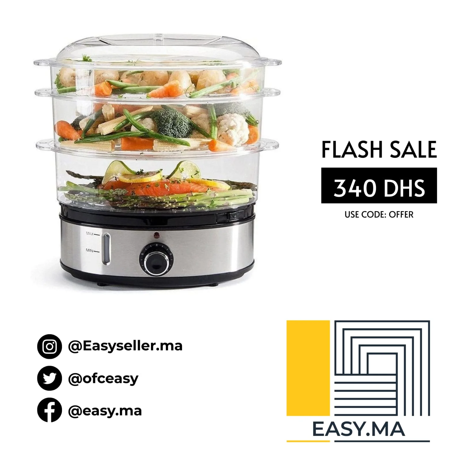 Kraft line : Vapeur électrique, 3 étage, 10 litre