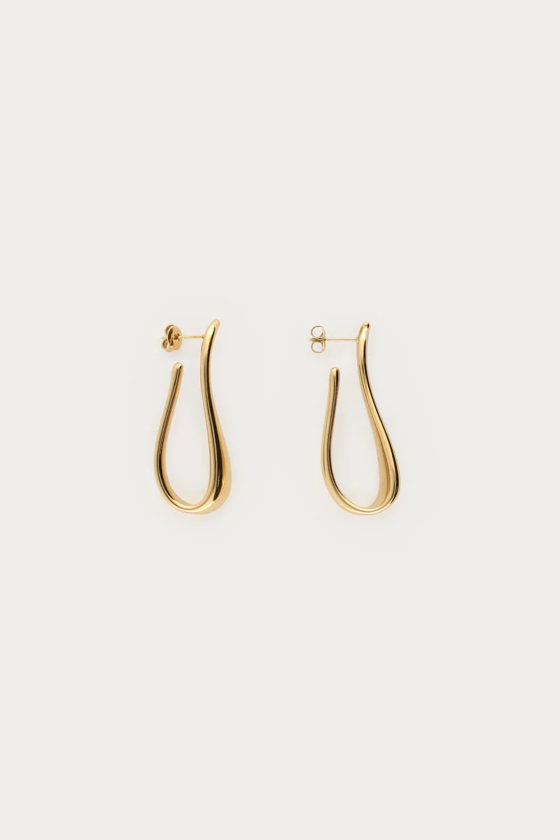 Bold hoop earrings long swirl