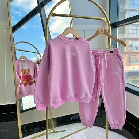 💐 طقم La Ciel Paris الوردي للبنات  – خامة تركية راقية وأناقة يومية 👑