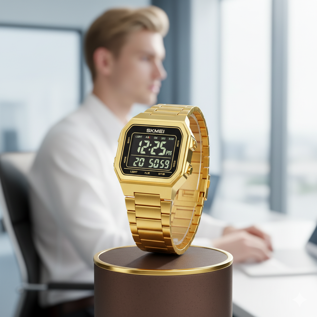 الساعة الرقمية الكلاسيكية الفاخرة