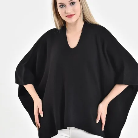 بونشو تركي فاخر – أناقة ودفء الخريف 🍂✨Ref189