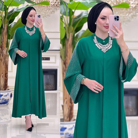 عباية تركية فاخرة بالأحجار..Ref 76