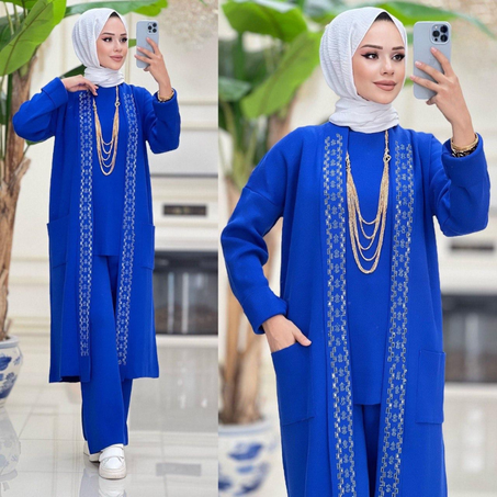 طقم ثلاثة قطع مزين بالأحجار، مستورد من تركيا Ref 35