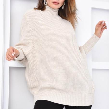 “كنزة شتوية بأكمام فضفاضة” ❄️✨Ref 53