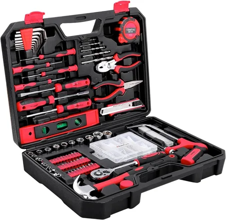 KingTool - Kit de herramientas mecánicas de reparación general para el hogar de 226 piezas, kit de herramientas para el hogar, perfecto para propietarios de viviendas, bricolaje, manitas