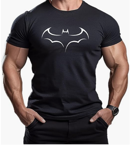 ReedCA Black Bat - Mens Bodybuilding T-Shirt - Gym Training Top Fashion Workout Shirts Hipster Shirt Fitness