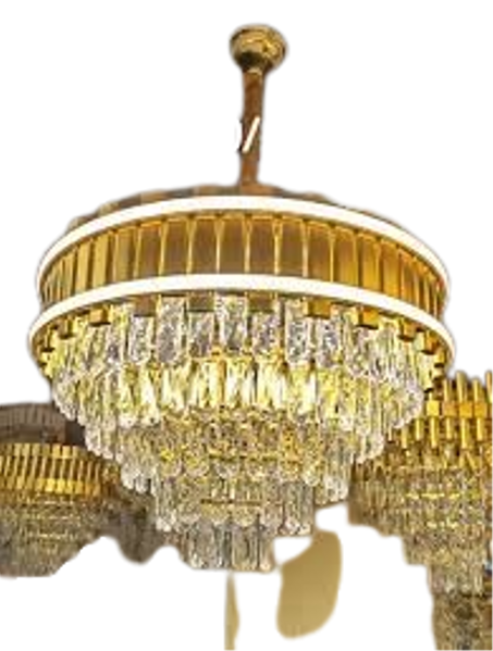 ثريا كريستالية معلقة ذهبية LED