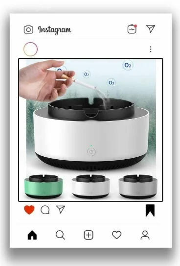 منفضة الفلتر الالكترونية للسجائر والرائحة Cigarette Filter Battery Ashtray