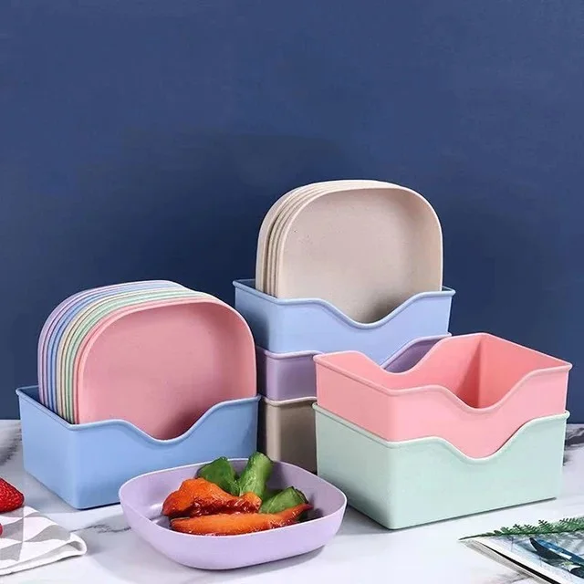 مجموعة صحون الضيافة البلاستيكية Colored Dishes Sets