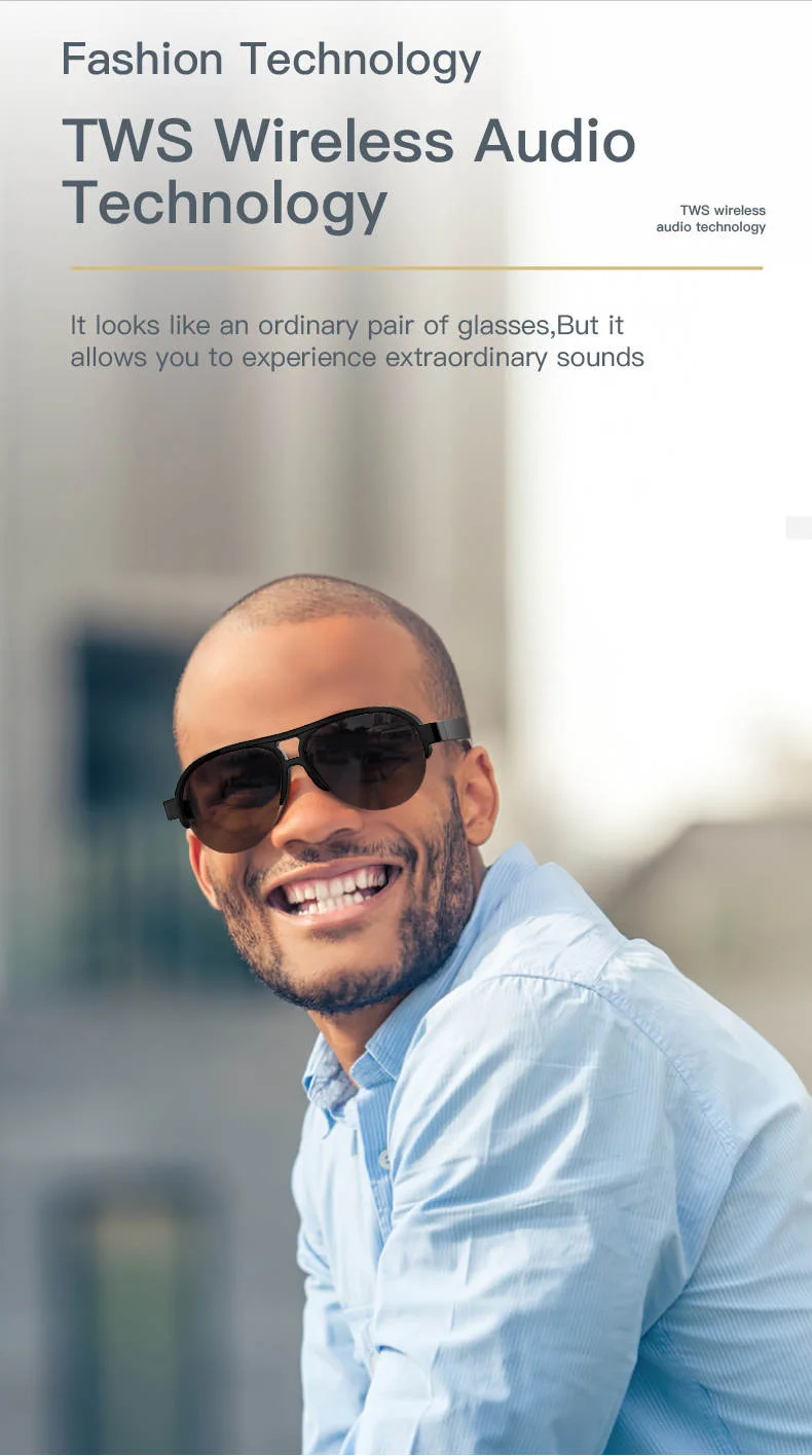 New Smart Wireless UV Sunglasses نظارات البلوتوث الحديثة الذكية المضادة للأشعة فوق البنفسجية