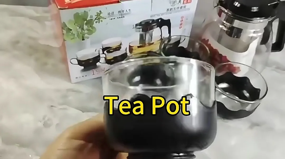 مجموعة إبريق الشاي والأكواب الزجاجي Glass Tea Set