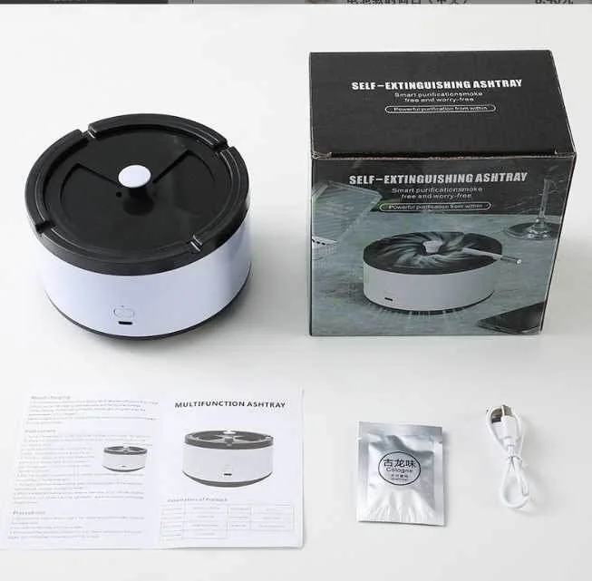 منفضة الفلتر الالكترونية للسجائر والرائحة القابلة للشحن Cigarette Filter Charging Ashtray