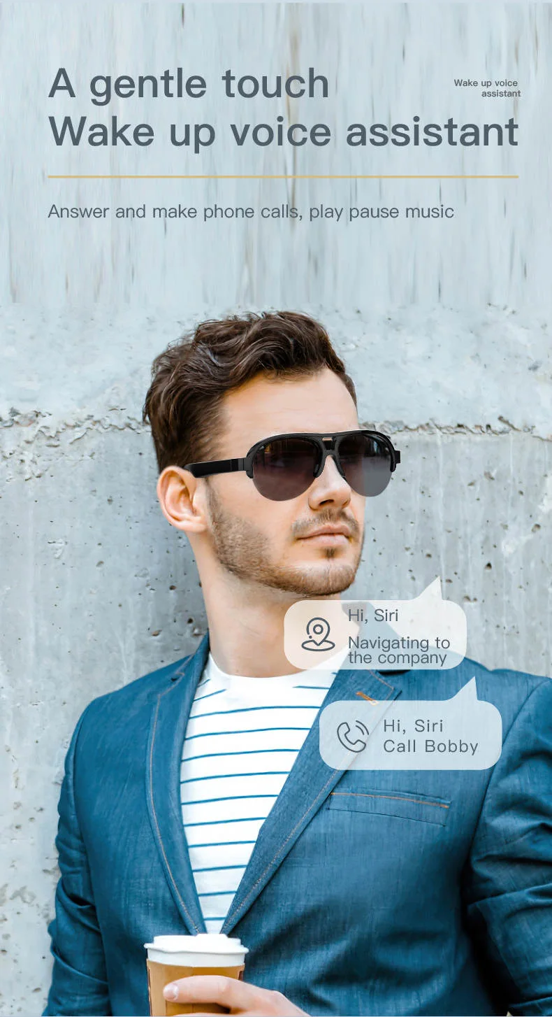 New Smart Wireless UV Sunglasses نظارات البلوتوث الحديثة الذكية المضادة للأشعة فوق البنفسجية
