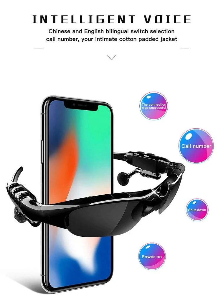 نظارات شمسية مع بلوتوث للجوال Sunglasses UV400 Polarizing Lenses with Bluetooth