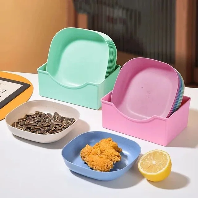 مجموعة صحون الضيافة البلاستيكية Colored Dishes Sets