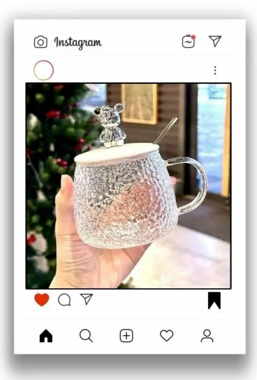 ماغ الدبدوب الزجاجي Bear Glass Mug