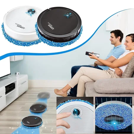 Robot de Nettoyage Intelligent avec serpillère en microfibres – روبوت تنظيف الأرضيات