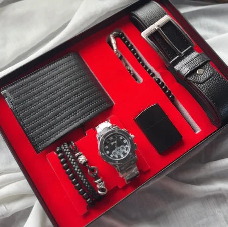 🎁 بوكس الفخامة أحمر – هدية رجالية لعيد الحب ❤️
