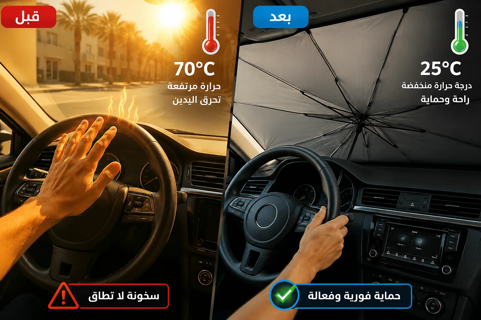 مظلة شمسية داخلية قابلة للطي للزجاج الأمامي