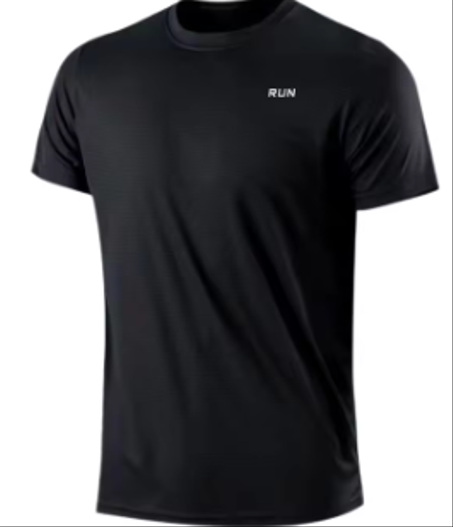 تي شيرت رجالي سريع الجفاف بأكمام قصيرة وياقة مستديرة ويمتص الرطوبة لممارسة التمارين الرياضية في صالة الألعاب الرياضية وقمصان خفيفة الوزن