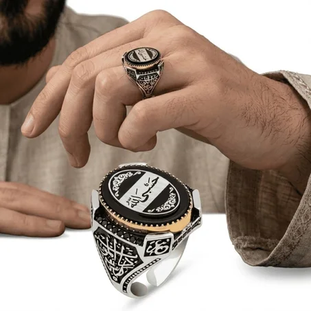 Classic men's copper ring with high-quality dual-tone electroplating luxury modern style